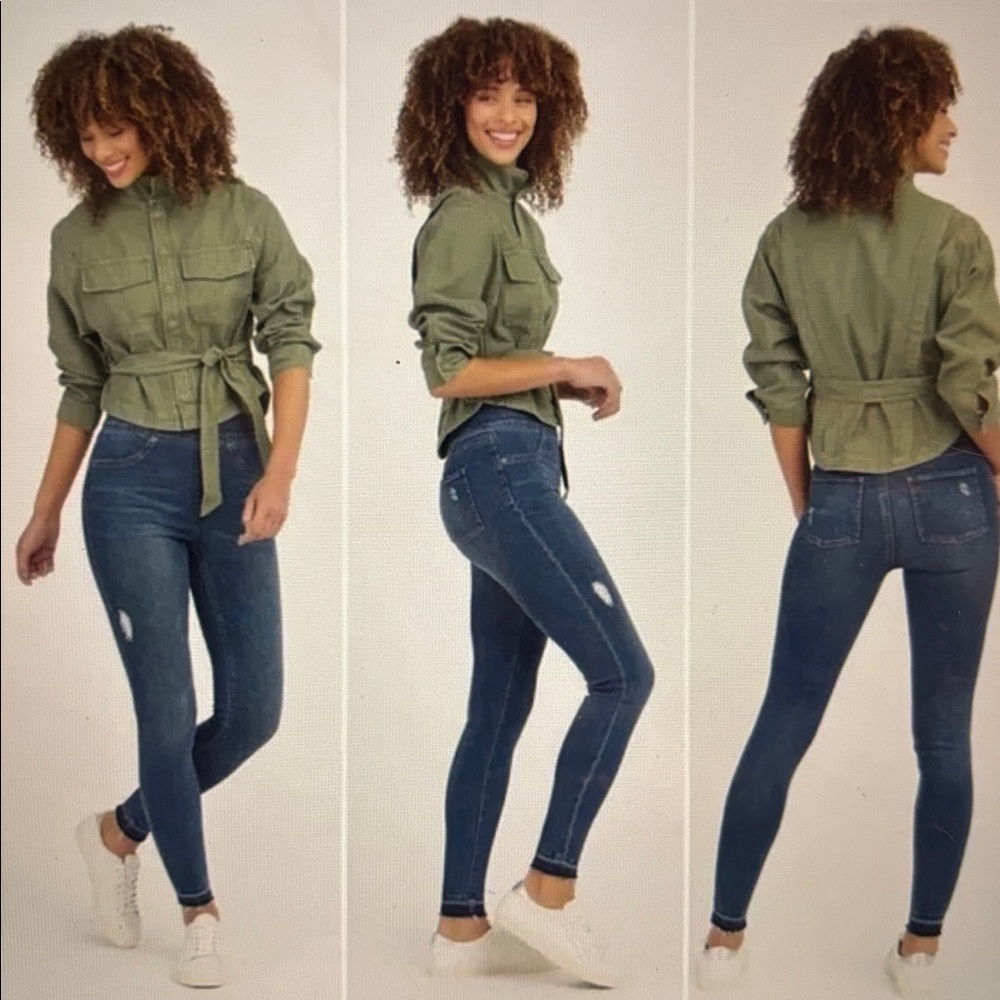 SPANX Distressed Ankle Skinny Jeans Size XL